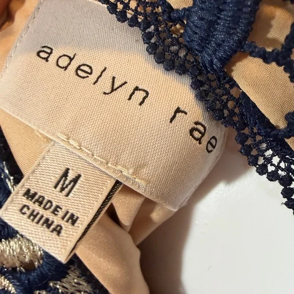 Adelyn Rae Navy and Cream Lace Mini Dress - Picture 2 of 6